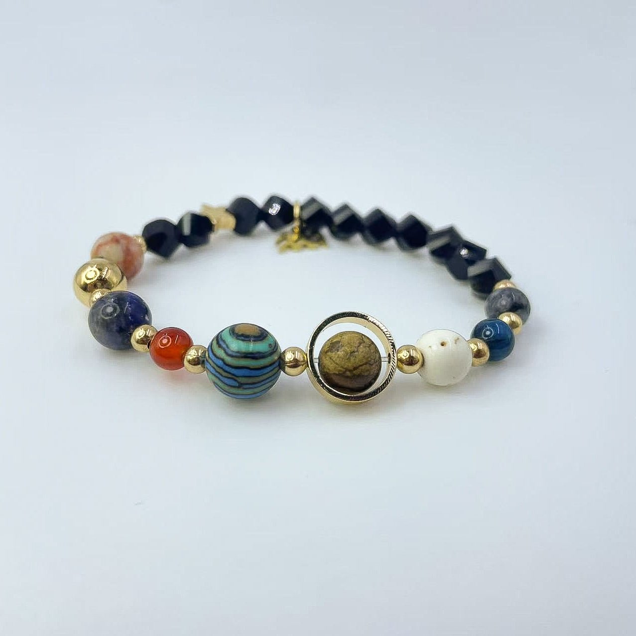 Planet Series - Aquarius Nature Stone Zodiac Bracelet - Nura Crystal