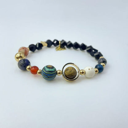 Planet Series - Aquarius Nature Stone Zodiac Bracelet - Nura Crystal