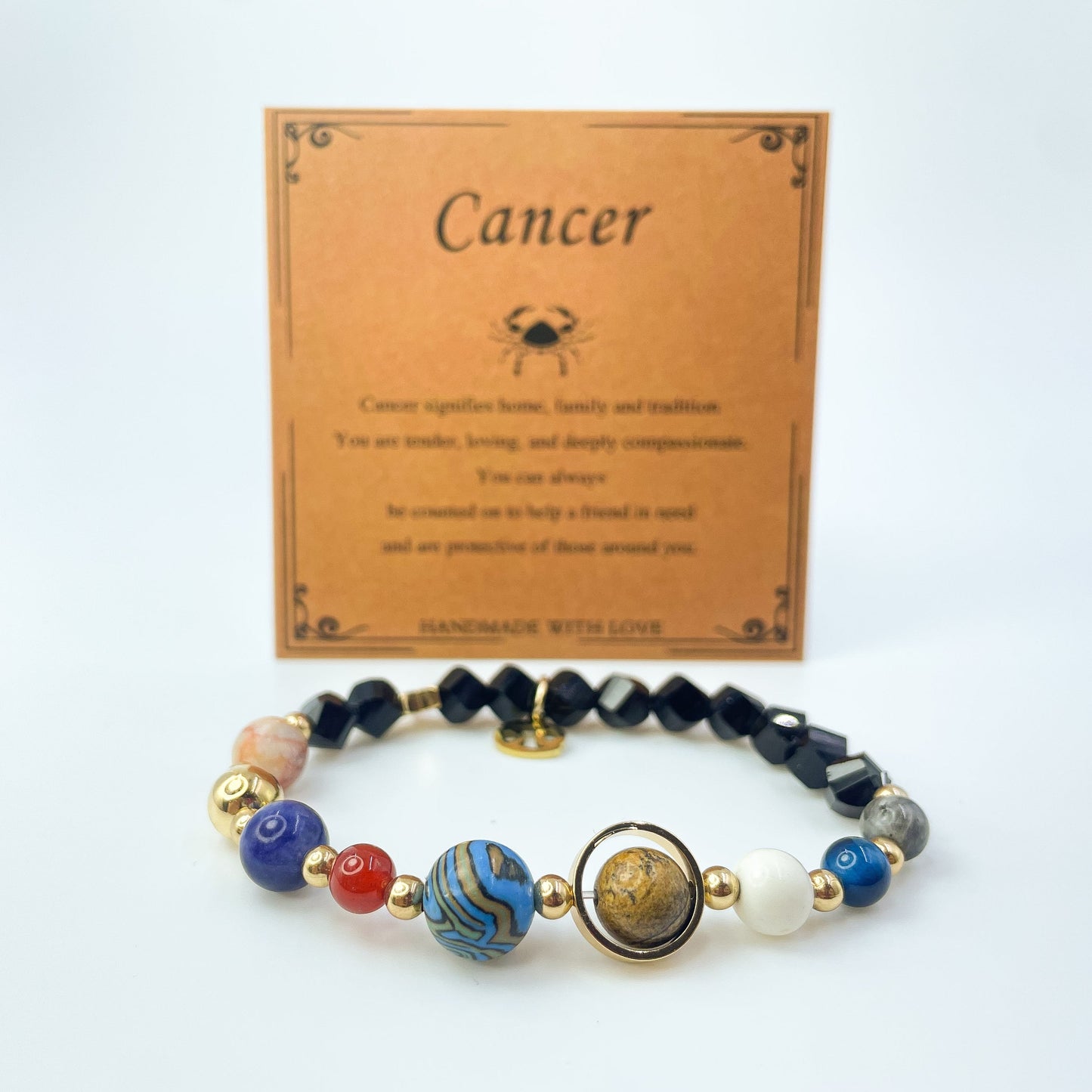 Planet Series - Cancer Nature Stone Zodiac Bracelet - Nura Crystal