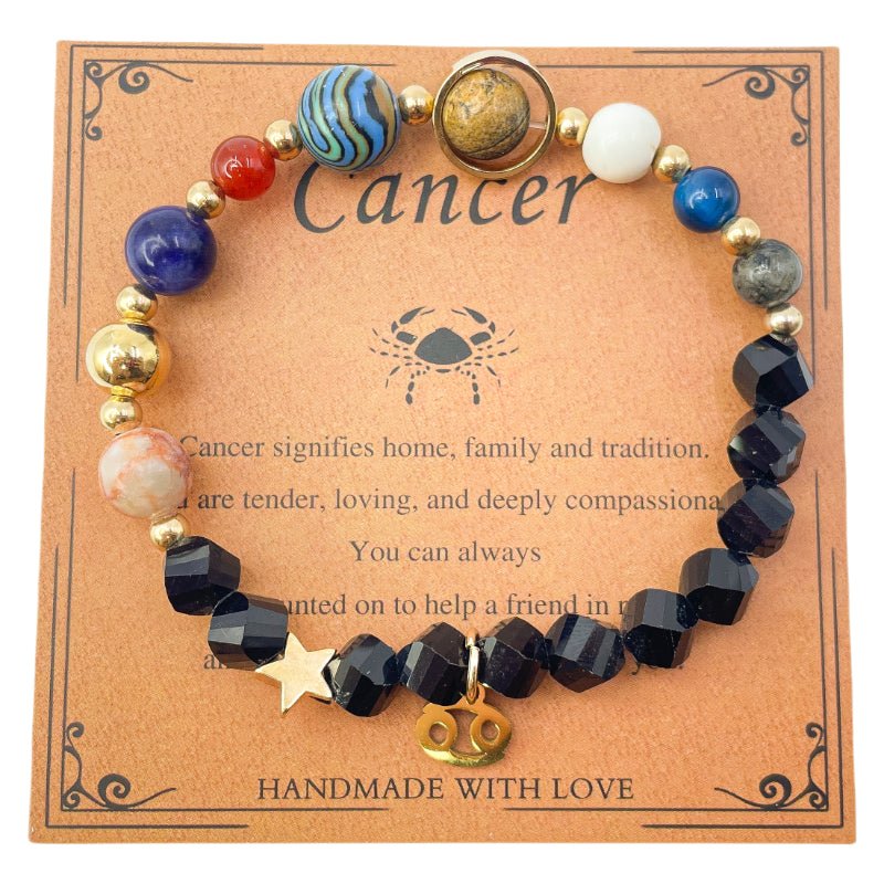 Planet Series - Cancer Nature Stone Zodiac Bracelet - Nura Crystal