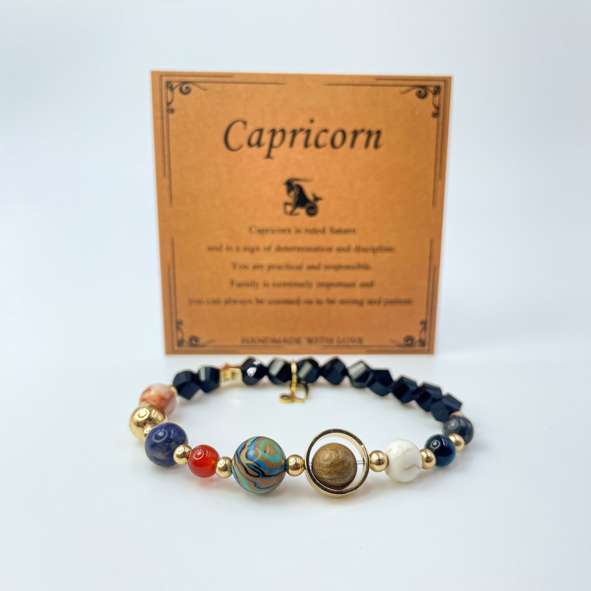 Planet Series - Capricorn Nature Stone Zodiac Bracelet - Nura Crystal