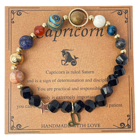 Planet Series - Capricorn Nature Stone Zodiac Bracelet - Nura Crystal