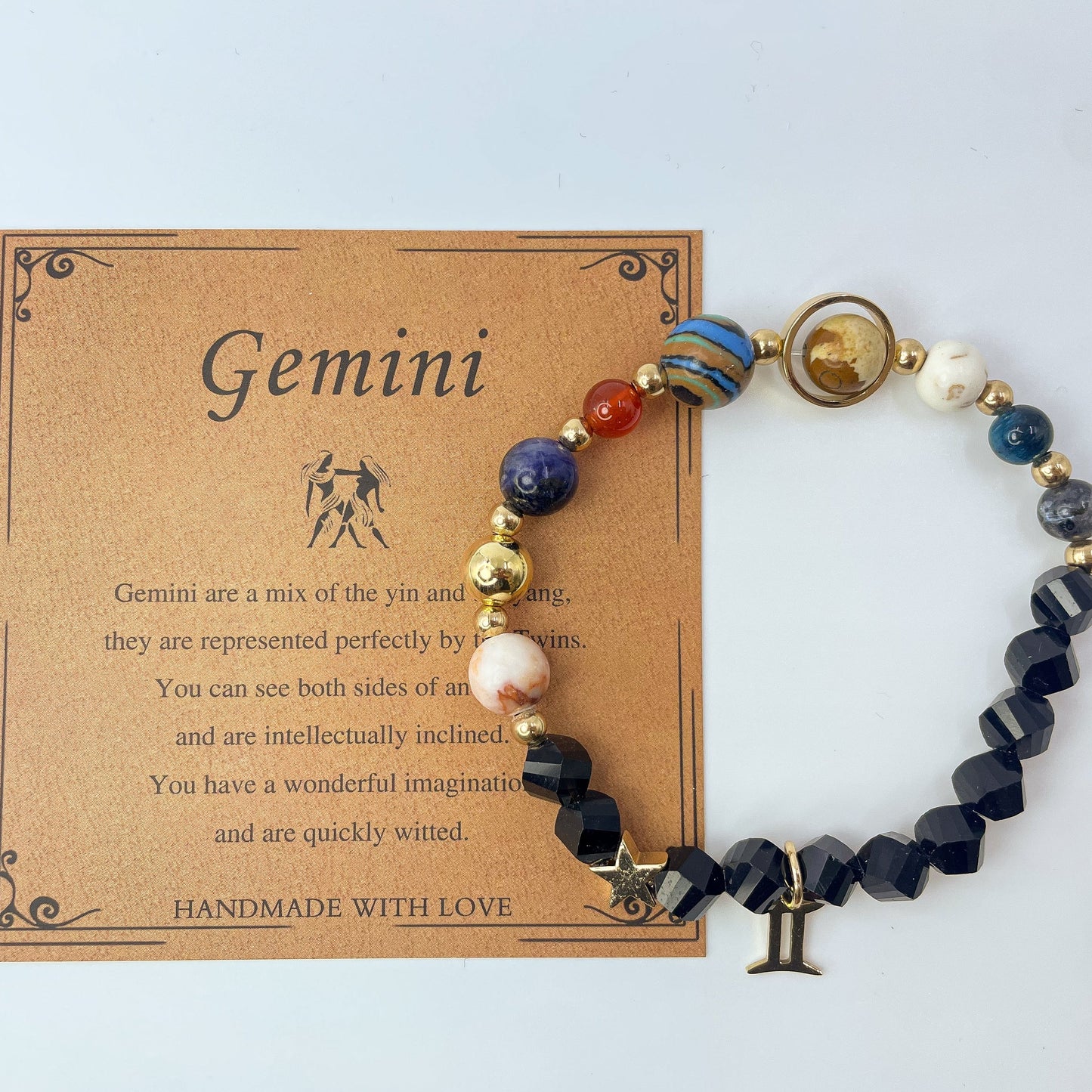 Planet Series - Gemini Nature Stone Zodiac Bracelet - Nura Crystal