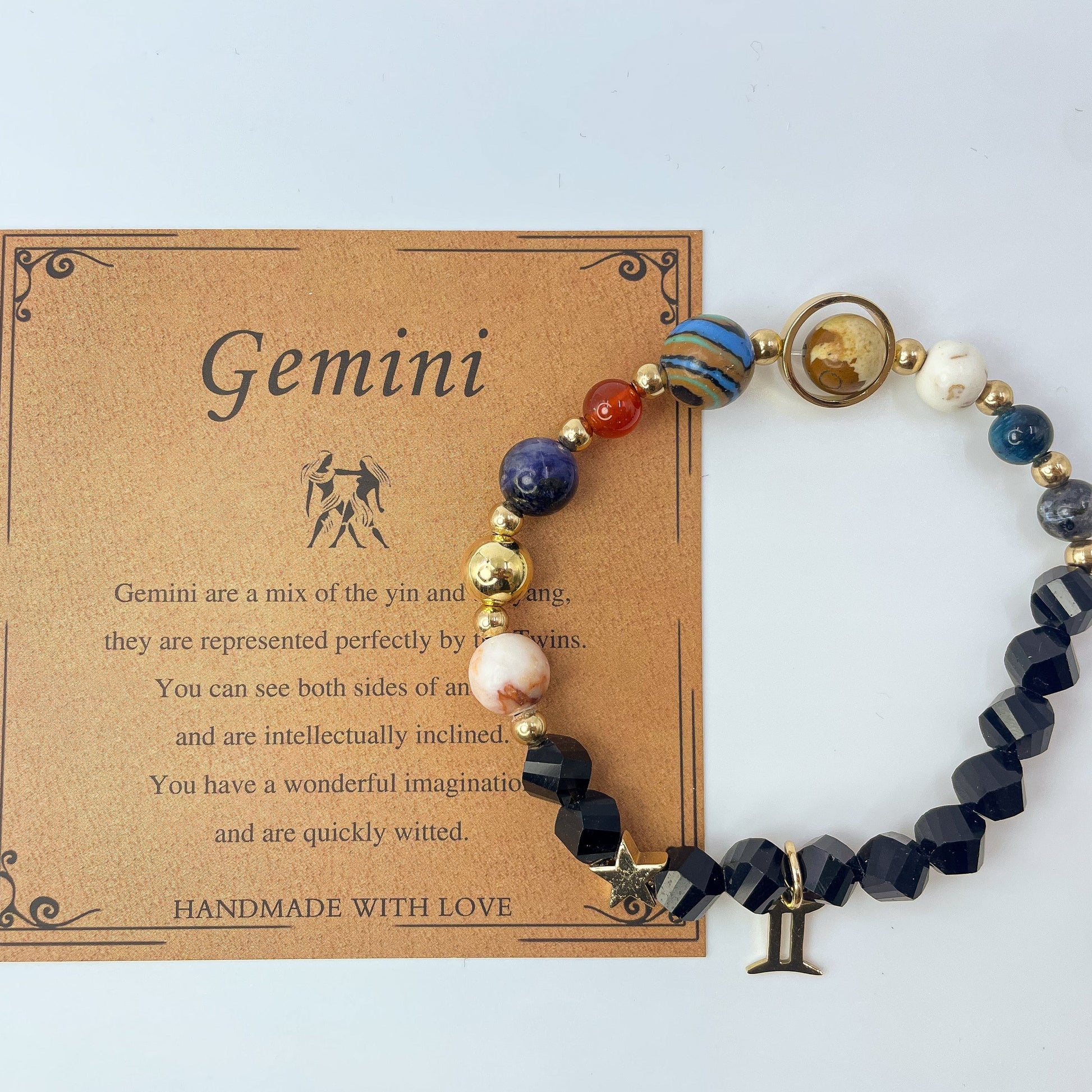 Planet Series - Gemini Nature Stone Zodiac Bracelet - Nura Crystal