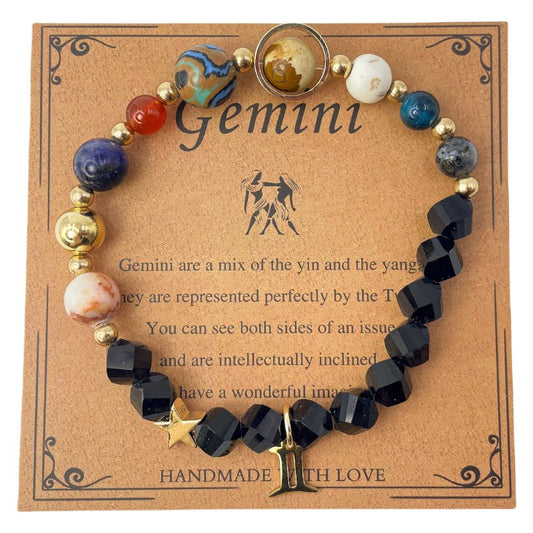 Planet Series - Gemini Nature Stone Zodiac Bracelet - Nura Crystal