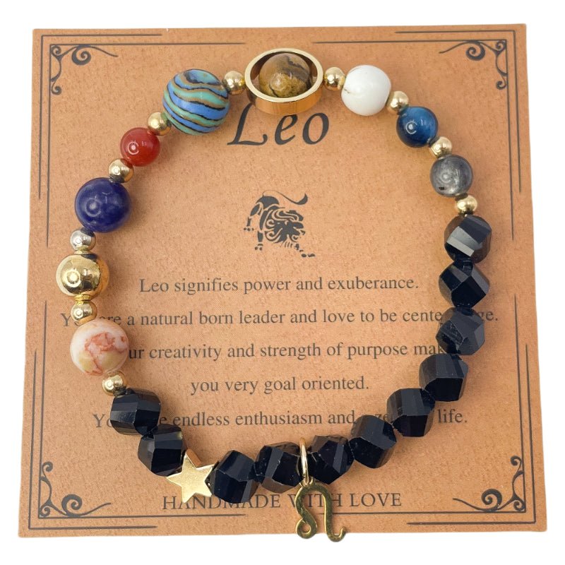 Planet Series - Leo Nature Stone Zodiac Bracelet - Nura Crystal