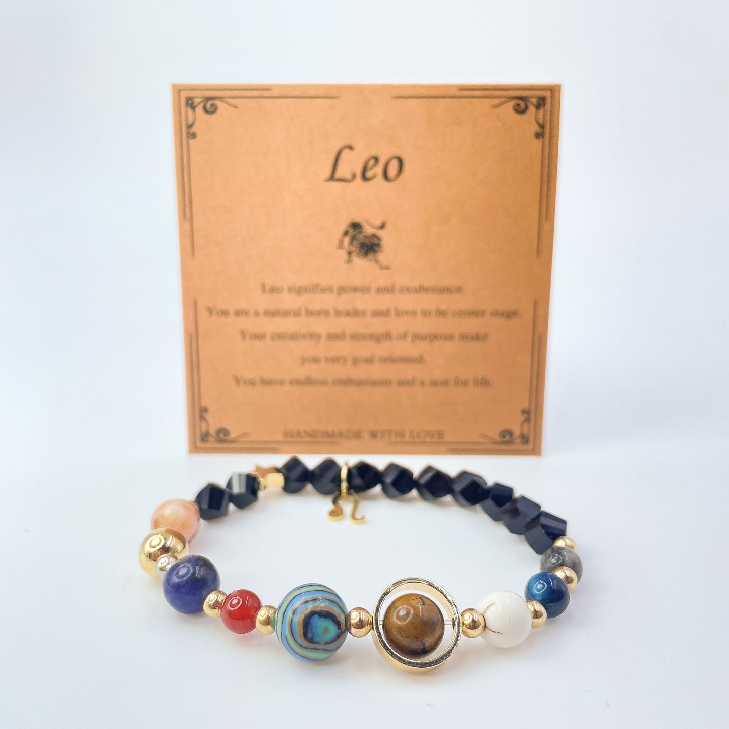 Planet Series - Leo Nature Stone Zodiac Bracelet - Nura Crystal