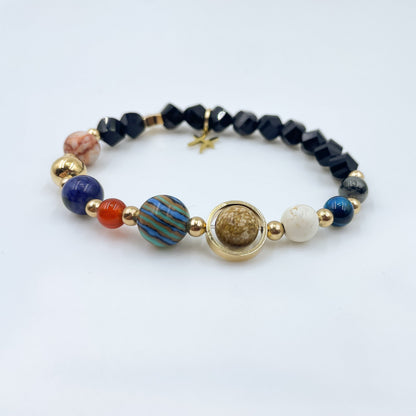 Planet Series - Pisces Nature Stone Zodiac Bracelet - Nura Crystal
