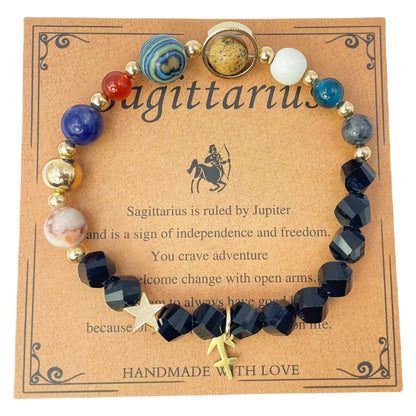 Planet Series - Sagittarius Nature Stone Zodiac Bracelet - Nura Crystal
