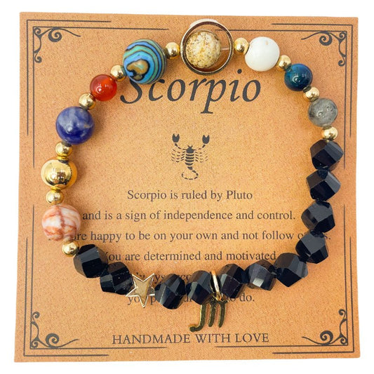 Planet Series - Scorpio Nature Stone Zodiac Bracelet - Nura Crystal