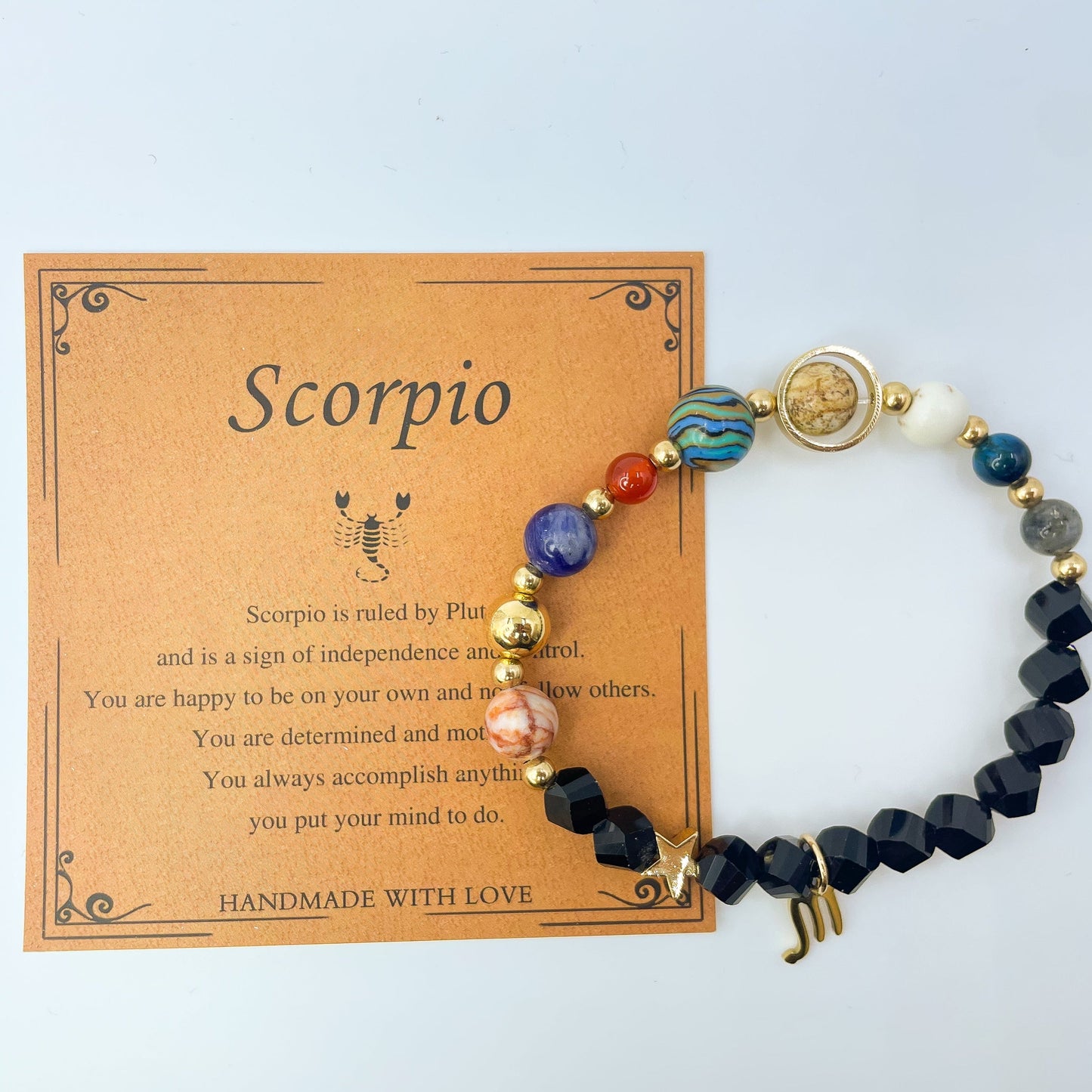 Planet Series - Scorpio Nature Stone Zodiac Bracelet - Nura Crystal