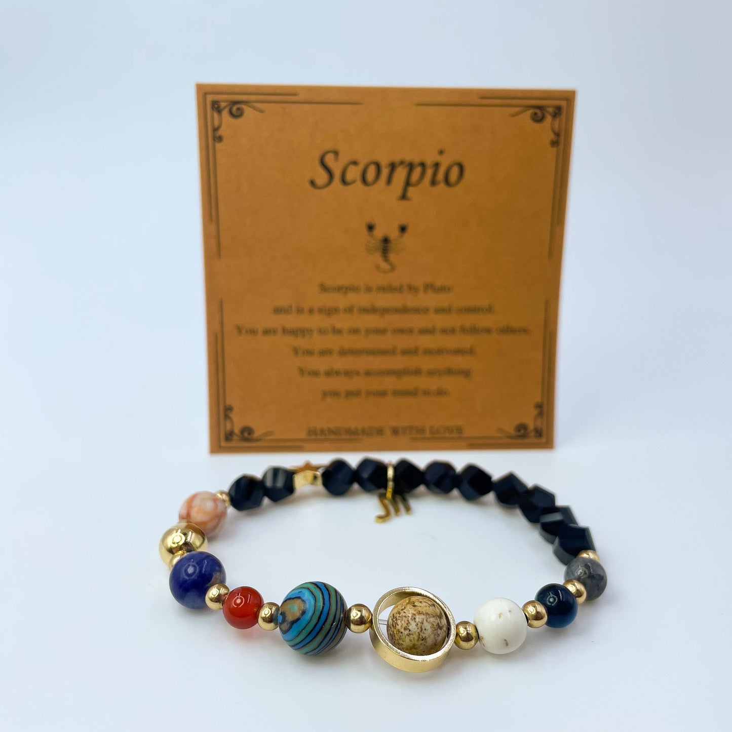 Planet Series - Scorpio Nature Stone Zodiac Bracelet - Nura Crystal