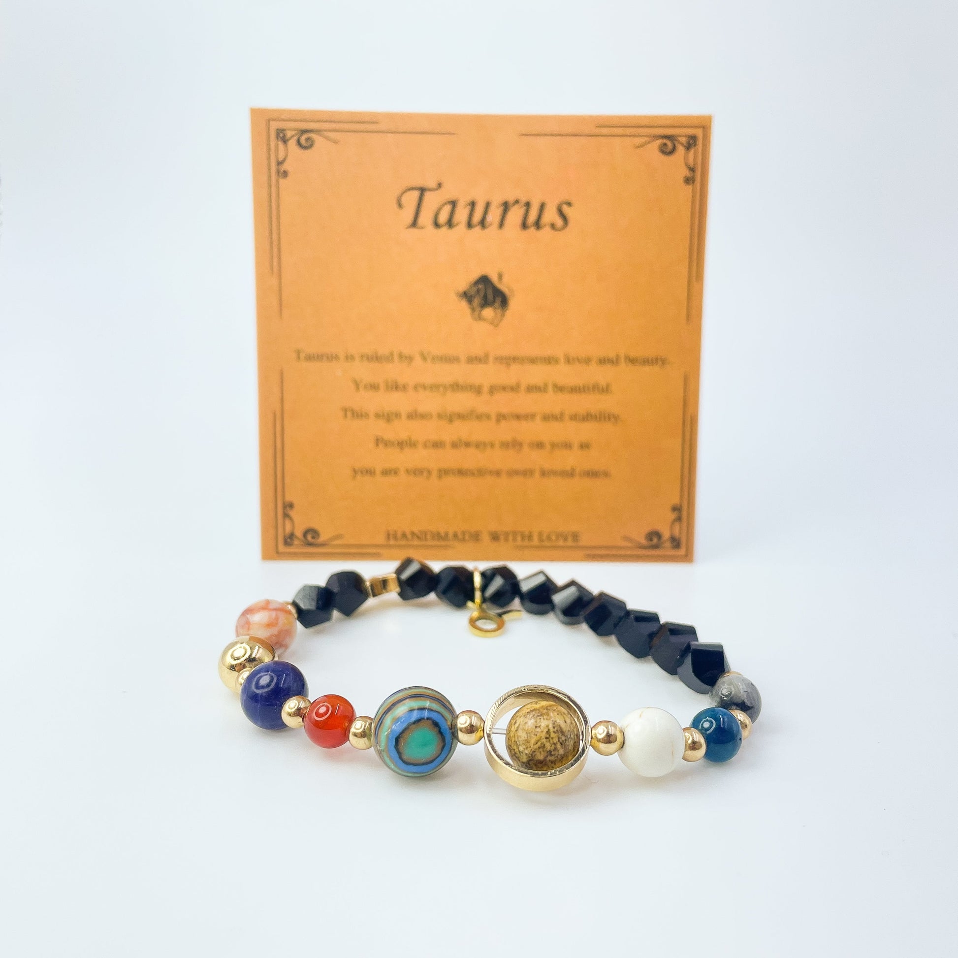 Planet Series - Taurus Nature Stone Zodiac Bracelet - Nura Crystal