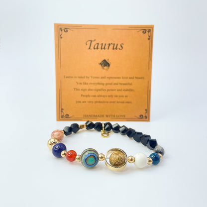 Planet Series - Taurus Nature Stone Zodiac Bracelet - Nura Crystal