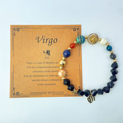 Planet Series - Virgo Nature Stone Zodiac Bracelet - Nura Crystal