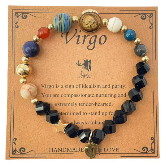 Planet Series - Virgo Nature Stone Zodiac Bracelet - Nura Crystal