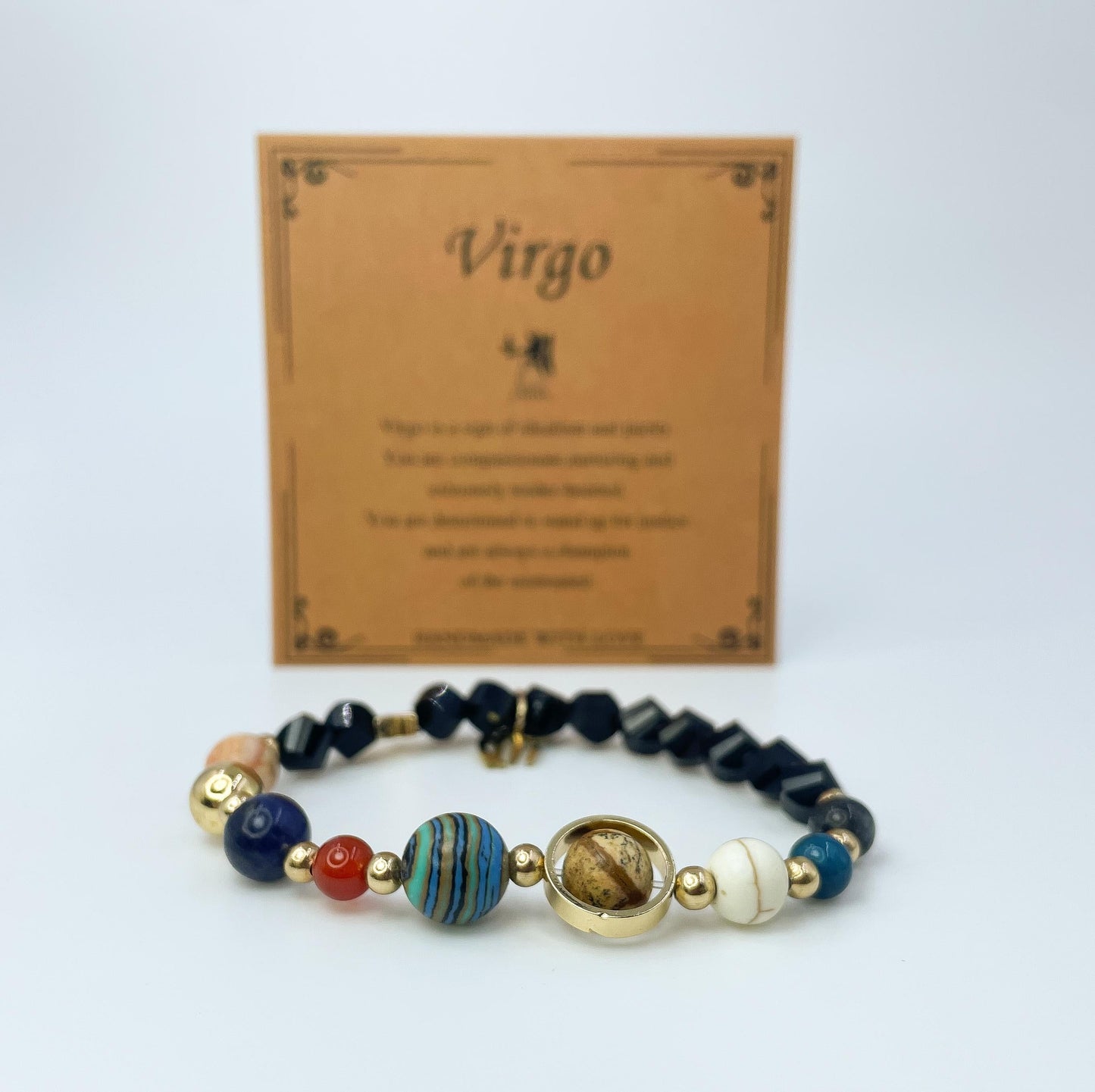 Planet Series - Virgo Nature Stone Zodiac Bracelet - Nura Crystal