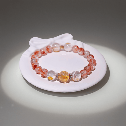 Red Hematoid Quartz & Citrine Crystal Healing Set Chakra - Balancing Crystal Jewelry - Nura Crystal