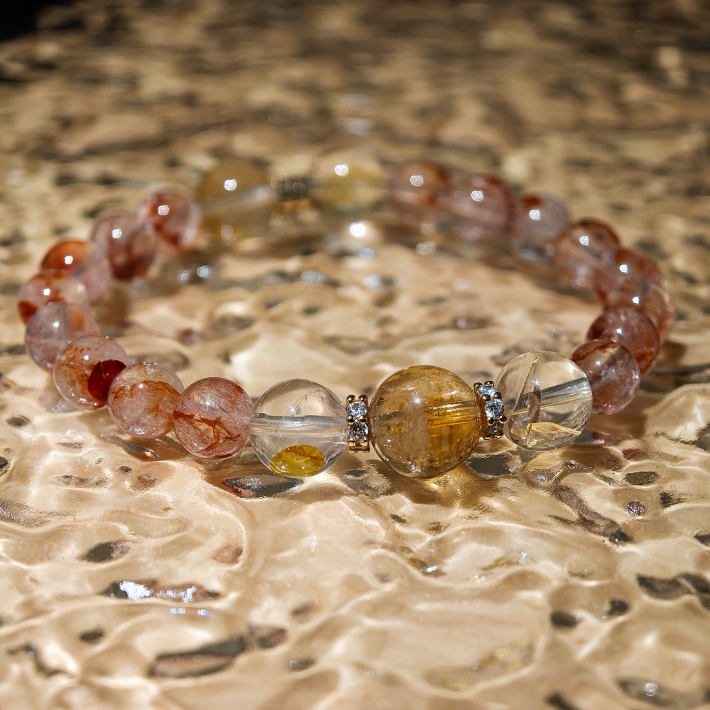 Red Hematoid Quartz & Citrine Crystal Healing Set Chakra - Balancing Crystal Jewelry - Nura Crystal