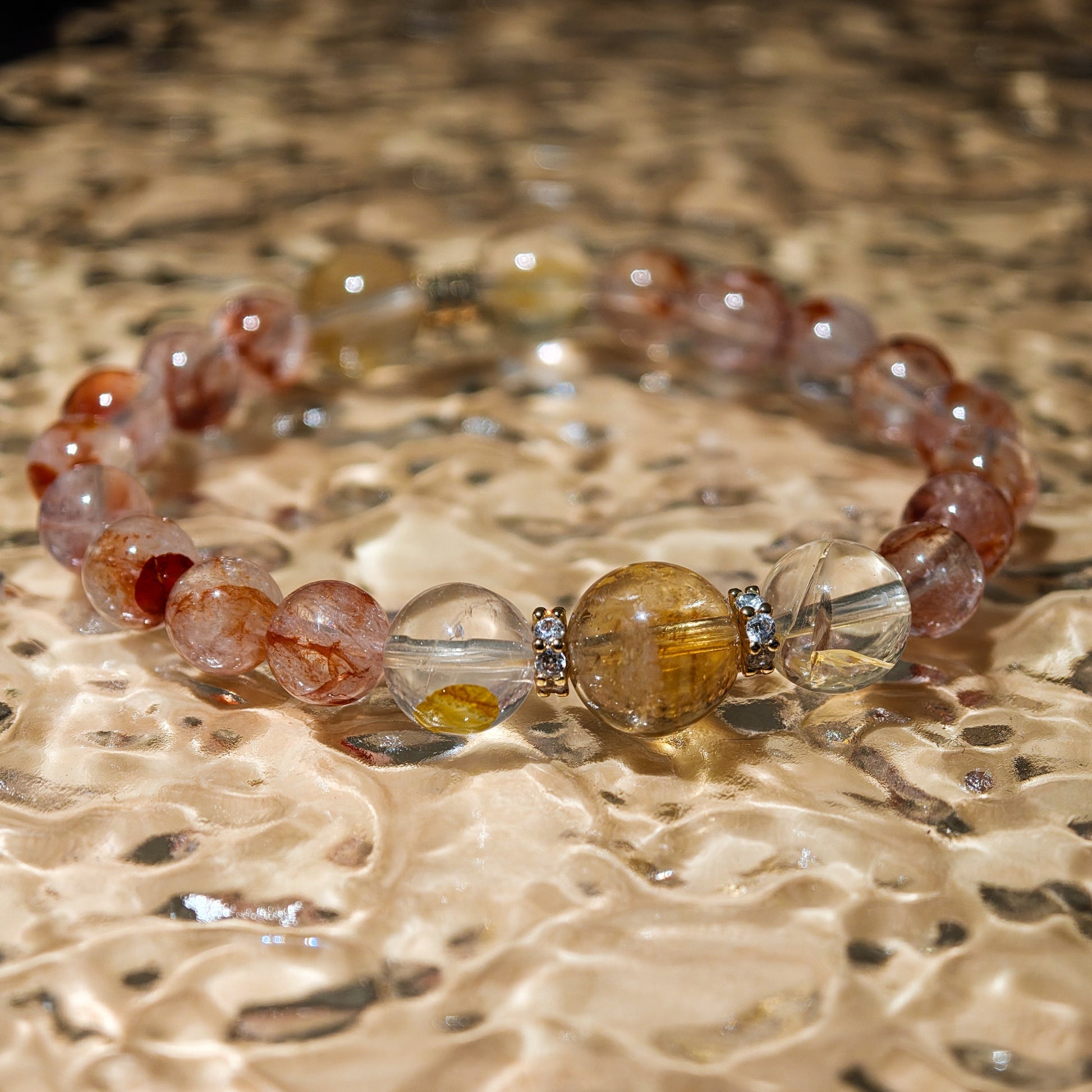 Red Hematoid Quartz & Citrine Crystal Healing Set Chakra - Balancing Crystal Jewelry - Nura Crystal
