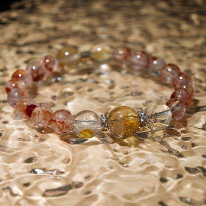 Red Hematoid Quartz & Citrine Crystal Healing Set Chakra - Balancing Crystal Jewelry - Nura Crystal