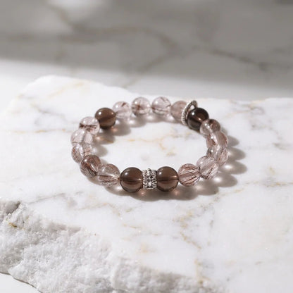 Red Rutilated Quartz & Ice Obsidian Energy Healing Set Chakra - Balancing Crystal Jewelry - Nura Crystal