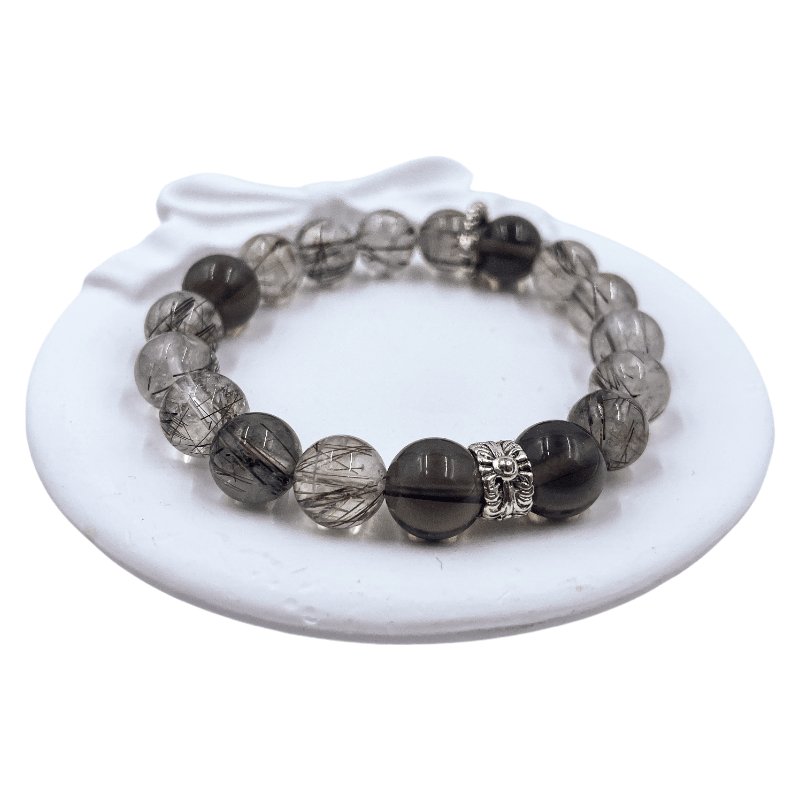 Red Rutilated Quartz & Ice Obsidian Energy Healing Set Chakra - Balancing Crystal Jewelry - Nura Crystal