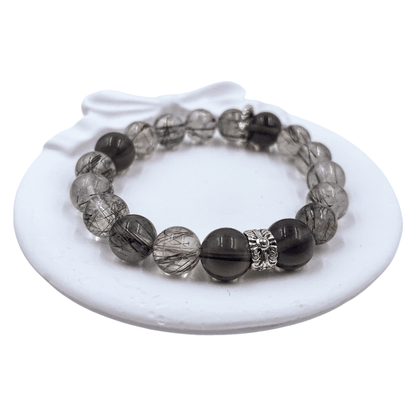 Red Rutilated Quartz & Ice Obsidian Energy Healing Set Chakra - Balancing Crystal Jewelry - Nura Crystal