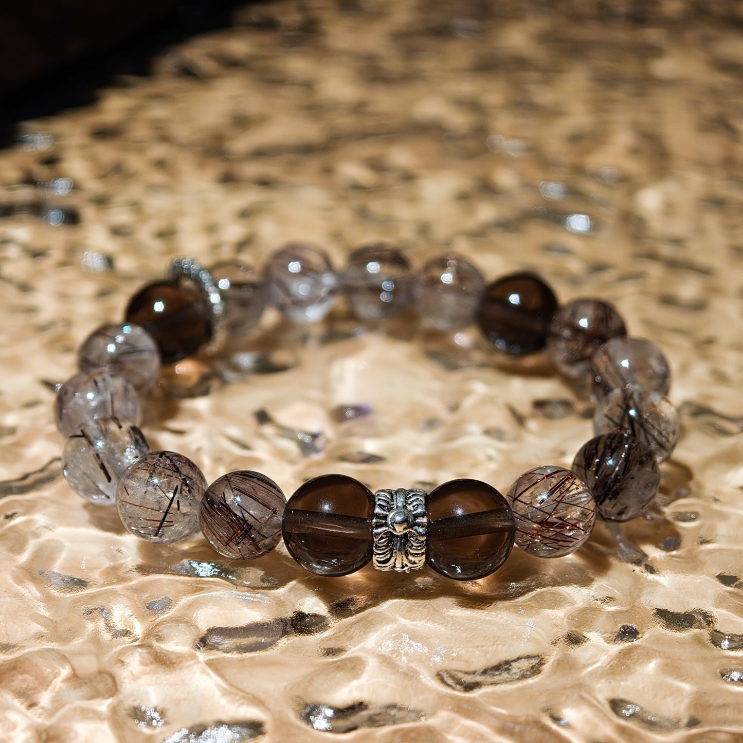 Red Rutilated Quartz & Ice Obsidian Energy Healing Set Chakra - Balancing Crystal Jewelry - Nura Crystal