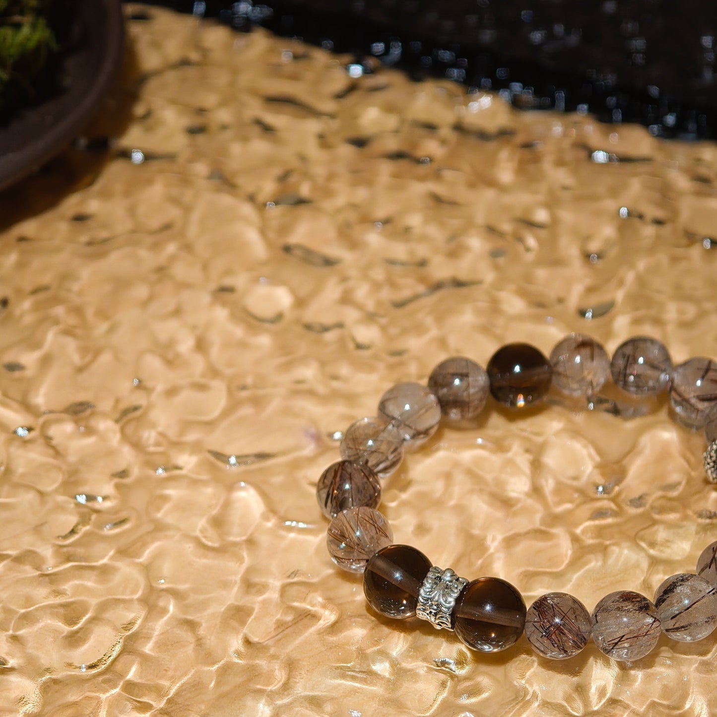 Red Rutilated Quartz & Ice Obsidian Energy Healing Set Chakra - Balancing Crystal Jewelry - Nura Crystal