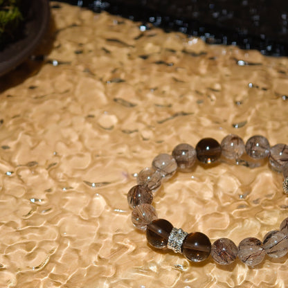 Red Rutilated Quartz & Ice Obsidian Energy Healing Set Chakra - Balancing Crystal Jewelry - Nura Crystal