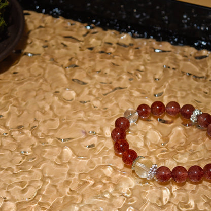 Rhodonite & Clear Quartz Healing Set Chakra - Balancing Crystal Jewelry - Nura Crystal