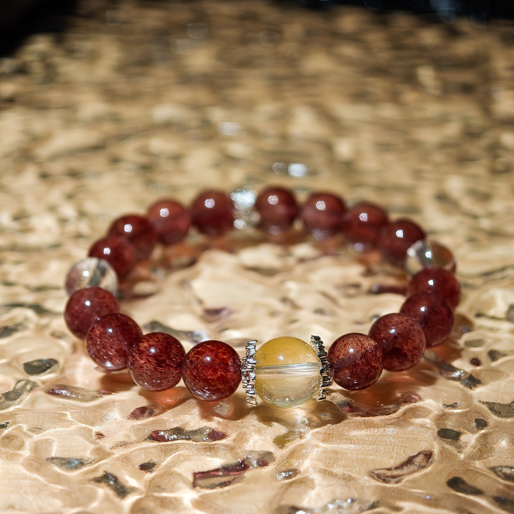 Rhodonite & Clear Quartz Healing Set Chakra - Balancing Crystal Jewelry - Nura Crystal