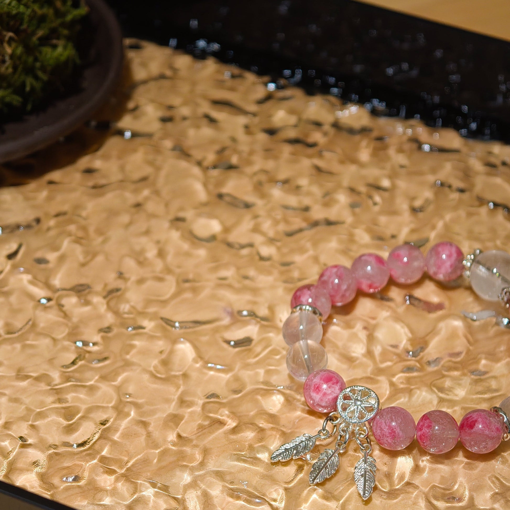 Sakura Agate & White Moonstone Bracelet Healing Set Chakra - Balancing Crystal Jewelry - Nura Crystal
