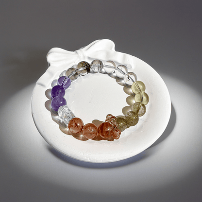 Multi-color Natural Crystal Bracelet for Wealth and Protection - Nura Crystal
