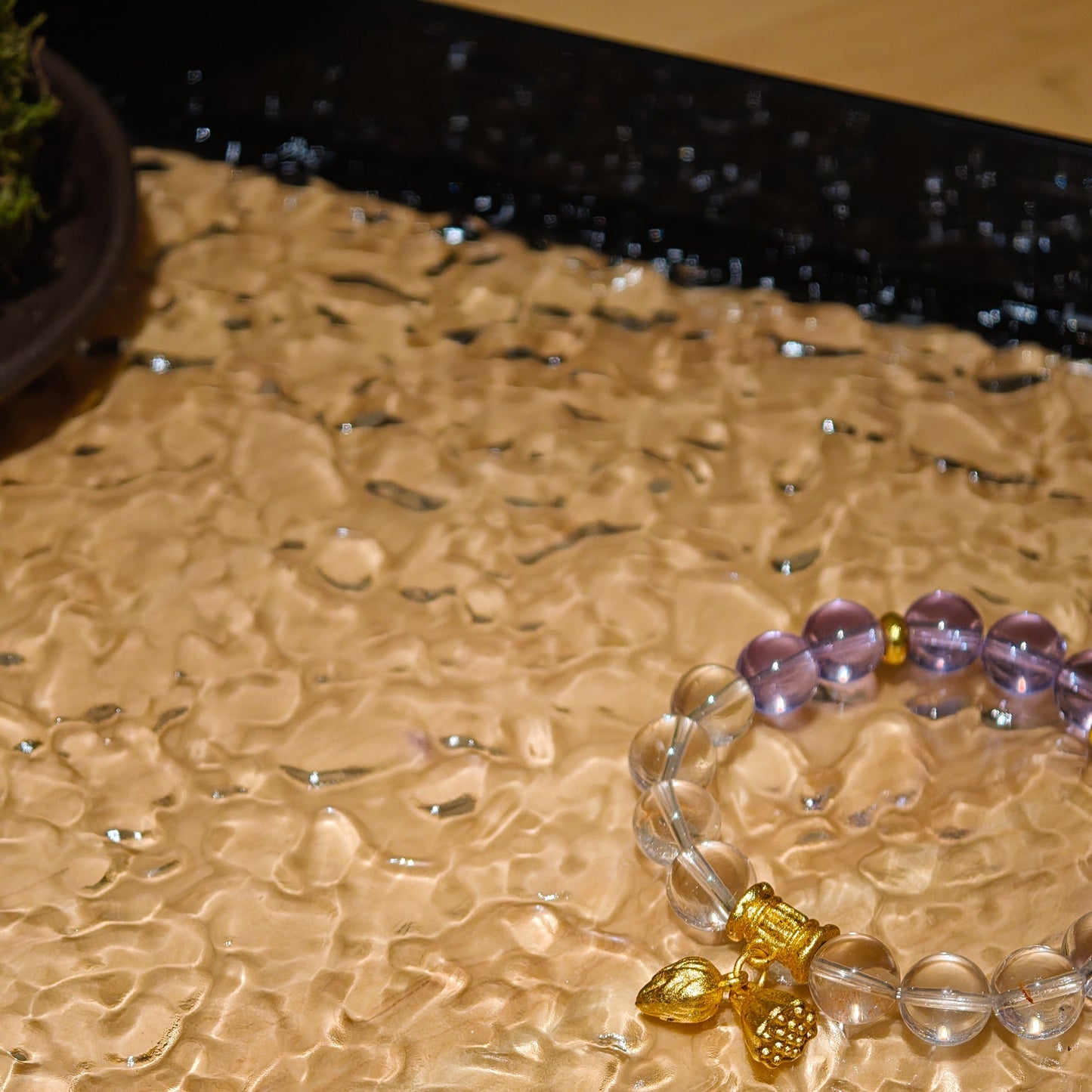 White Quartz & Amethyst & Gold Accents Bracelet Healing Set Chakra - Balancing Crystal Jewelry - Nura Crystal